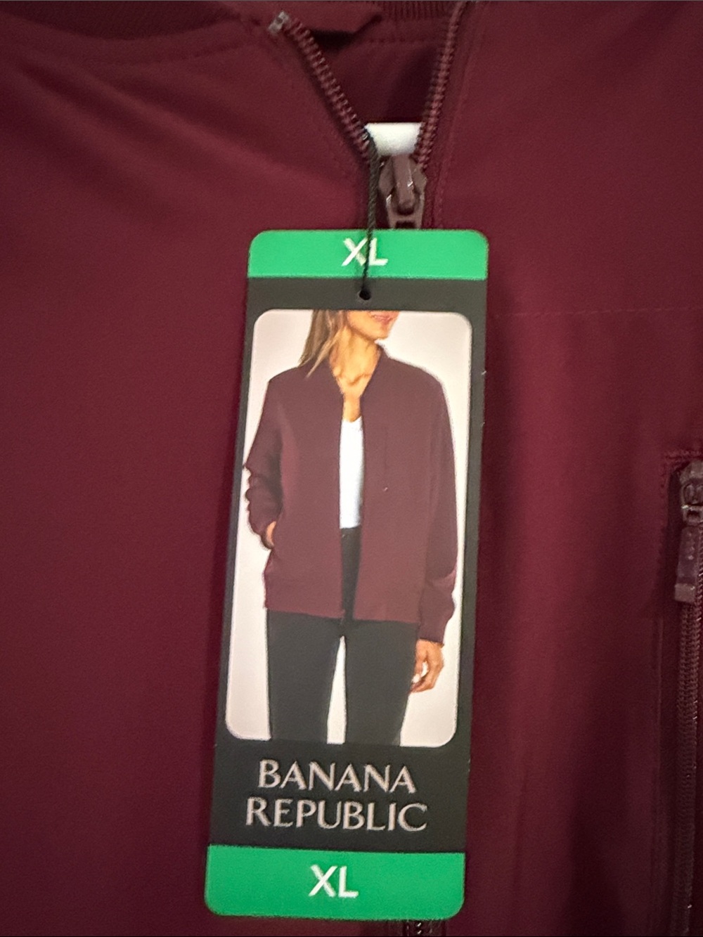 Banana Republic Women's Wine Zip-Up Hooded Jacket - Picture 2 of 2